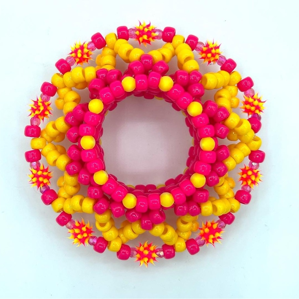 ❌SOLD 💖⚡️”Electric Lemonade” 3D UFO Kandi Cuff ⚡️ 💖